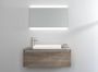 Ensemble meuble de salle de bain 1 tiroir bois foncé et miroir à LED Teph L 100 cm