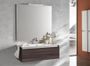 Ensemble meuble de salle de bain 1 tiroir bois foncé et miroir lumineux Teph L 100 cm