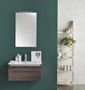 Ensemble meuble de salle de bain 1 tiroir bois foncé et miroir lumineux Teph L 70 cm