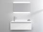 Ensemble meuble de salle de bain 1 tiroir laqué blanc et miroir à LED Teph L 100 cm