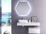 Ensemble meuble de salle de bain 1 tiroir laqué blanc et miroir à LED Kyo L 120 cm