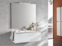 Ensemble meuble de salle de bain 1 tiroir laqué blanc et miroir lumineux Teph L 100 cm