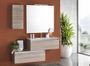 Ensemble meuble de salle de bain 2 tiroirs 1 armoire bois clair et miroir à LED Teph L 150 cm