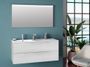 Ensemble meuble de salle de bain 2 tiroirs blanc et miroir à LED Mola L 120 cm