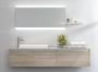 Ensemble meuble de salle de bain 2 tiroirs bois clair et miroir à LED Teph L 170 cm