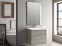 Ensemble meuble de salle de bain 2 tiroirs bois gris et miroir lumineux Malo L 60 cm