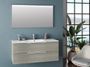 Ensemble meuble de salle de bain 2 tiroirs gris et miroir lumineux Molam L 120 cm