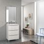 Ensemble meuble de salle de bain 3 tiroirs bois blanc et miroir lumineux Malo L 60 cm