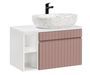 Ensemble meuble de salle de bain EMBLEMATIC 80 cm – Vieux rose & blanc – Vasque terrazzo mat incluse