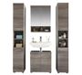 Ensemble meuble salle de bain 4 pièces mélaminé chêne foncé Rune