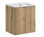 Ensemble meuble salle de bain suspendu 2 portes avec vasque encastrée NOVA OAK