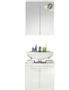 Ensemble meuble vasque et armoire mural avec miroir blanc brillant Kelia