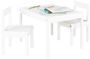 Ensemble table et chaises enfant 3 pièces pin massif et laqué blanc Sina