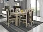 Ensemble table extensible 140/180 cm et 6 chaises en bois clair sonoma et tissu gris foncé Mouka