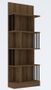 Étagère bibliothèque bois foncé et métal noir Alexa 80 cm