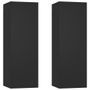 Etagère murale 2 pcs Noir 30,5x30x90 cm