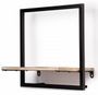 Étagère murale horizontale 1 tablette pin et métal noir Kolomb 35 cm