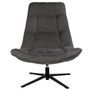 Fauteuil assise large rotatif à 360º tissu gris foncé matelassé Farma 83 cm