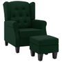 Fauteuil avec repose-pied Vert foncé Tissu