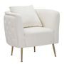 Fauteuil Bucarest crème velours doré design glamour