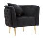 Fauteuil Bucarest noir velours doré design glamour