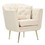 Fauteuil Budapest crème avec coussin design enveloppant