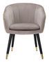 Fauteuil capitonné gris avec finitions dorées Fiji