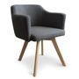 Fauteuil ccandinave tissu gris foncé Kanty - Lot de 2