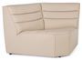 Fauteuil d'angle en polyester effet cuir beige Olivia