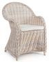 Fauteuil de jardin en rotin blanc avec coussin Marty