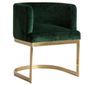 Fauteuil design velours vert et pieds métal doré Nath - Lot de 4