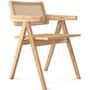 Fauteuil en bois de frêne et en rotin KITEN