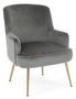 Fauteuil en polyester effet velours gris Natan