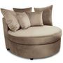 Fauteuil large velours taupe Musto 115 cm