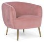 Fauteuil polyester rose antique et pieds en acier Cali