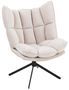 Fauteuil relax coussins sur cadre métal et tissu beige Angie