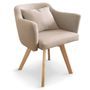 Fauteuil scandinave tissu beige Kanty - Lot de 2