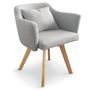 Fauteuil scandinave tissu gris Kanty - Lot de 2