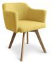 Fauteuil scandinave tissu jaune Kanty