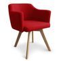 Fauteuil Scandinave tissu rouge Kanty - Lot de 2