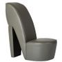 Fauteuil simili cuir gris Fashionly