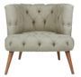 Fauteuil style Chesterfield tissu gris clair Wester 75 cm