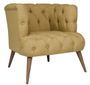 Fauteuil style Chesterfield tissu marron clair Wester 75 cm