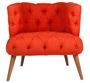 Fauteuil style Chesterfield tissu rouge Wester 75 cm