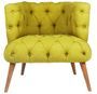 Fauteuil style Chesterfield tissu vert pistache Wester 75 cm