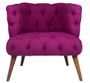 Fauteuil style Chesterfield tissu violet Wester 75 cm