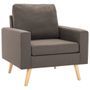 Fauteuil Taupe Tissu Louva