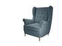 Fauteuil tissu bleu clair capitonné Lizzi 85 cm