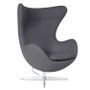 Fauteuil tissu gris foncé Ego