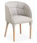Fauteuil tissu matelassé beige Norda